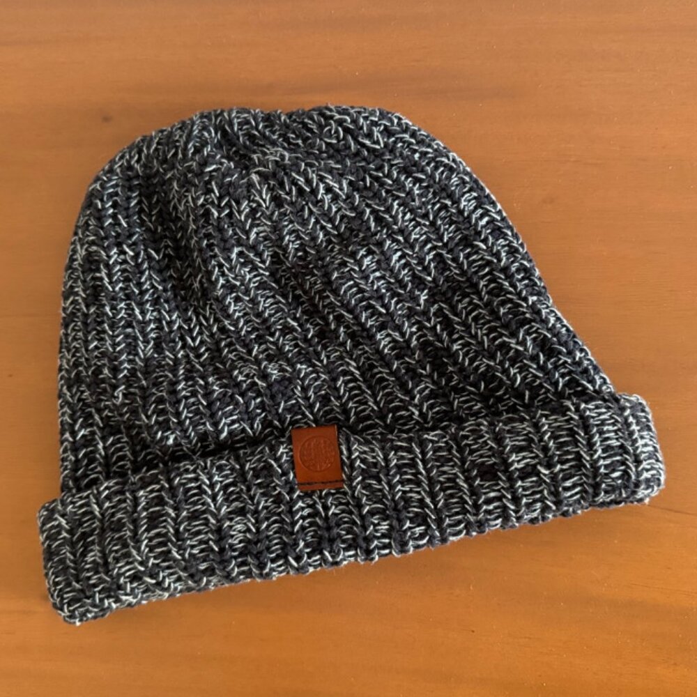 Kiriko Marled Cotton Beanie  - Blue and White